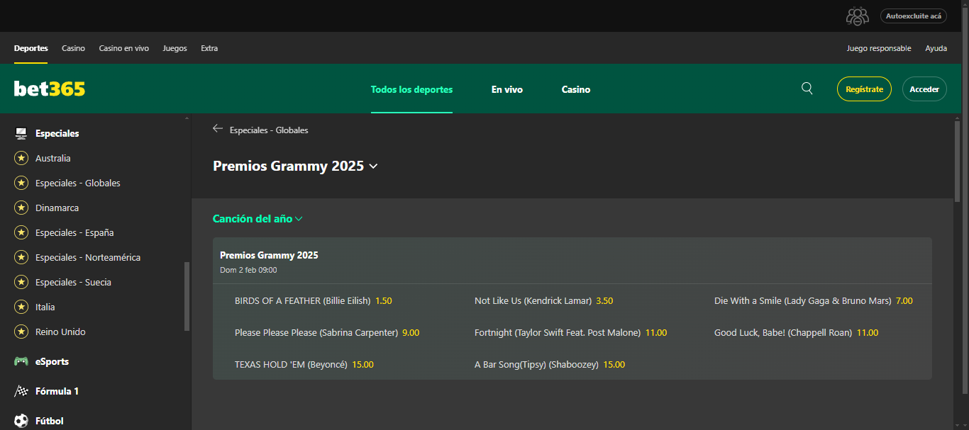52489246-53c2e9b2bddf4d2c65b3da83f988d766 Apuestas en los premios Grammy 2025 en bet365