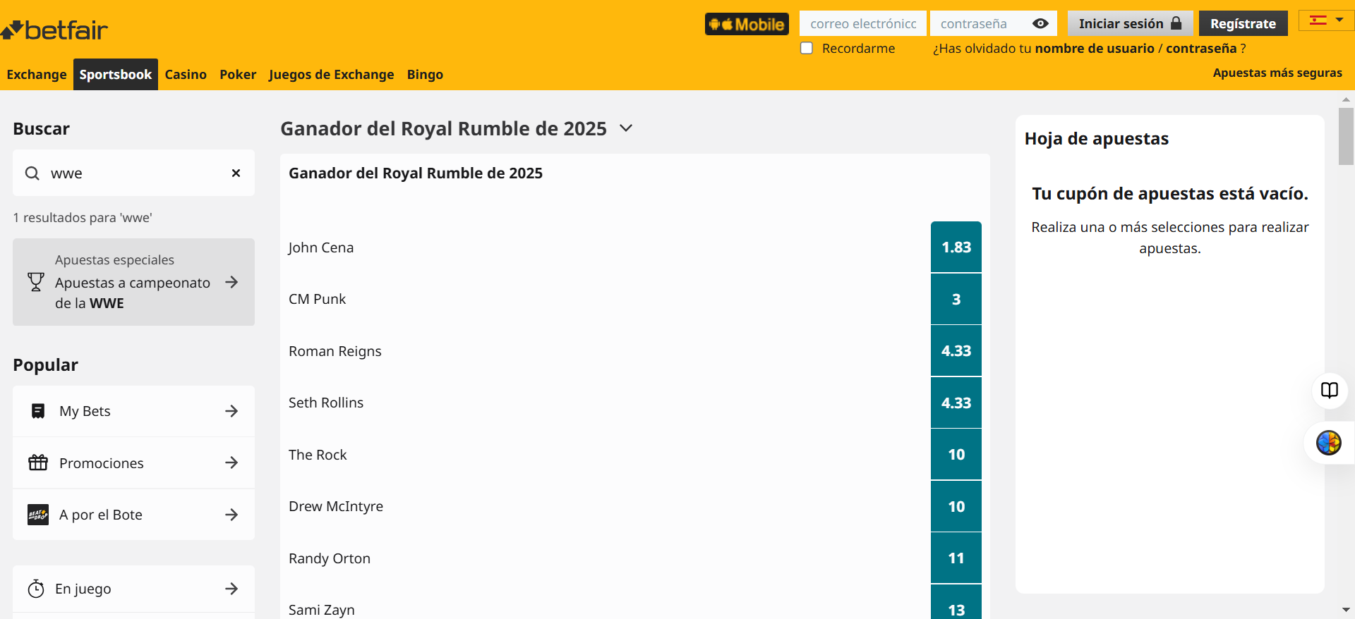 52634048-5c08bd18a9857a2306484f112277f45e Apuestas al ganador de la WWE Royal Rumble en Betfair