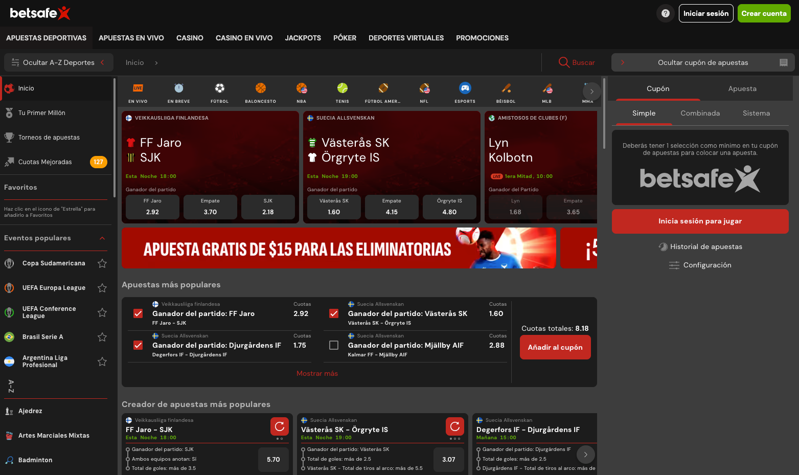Betsafe apuestas