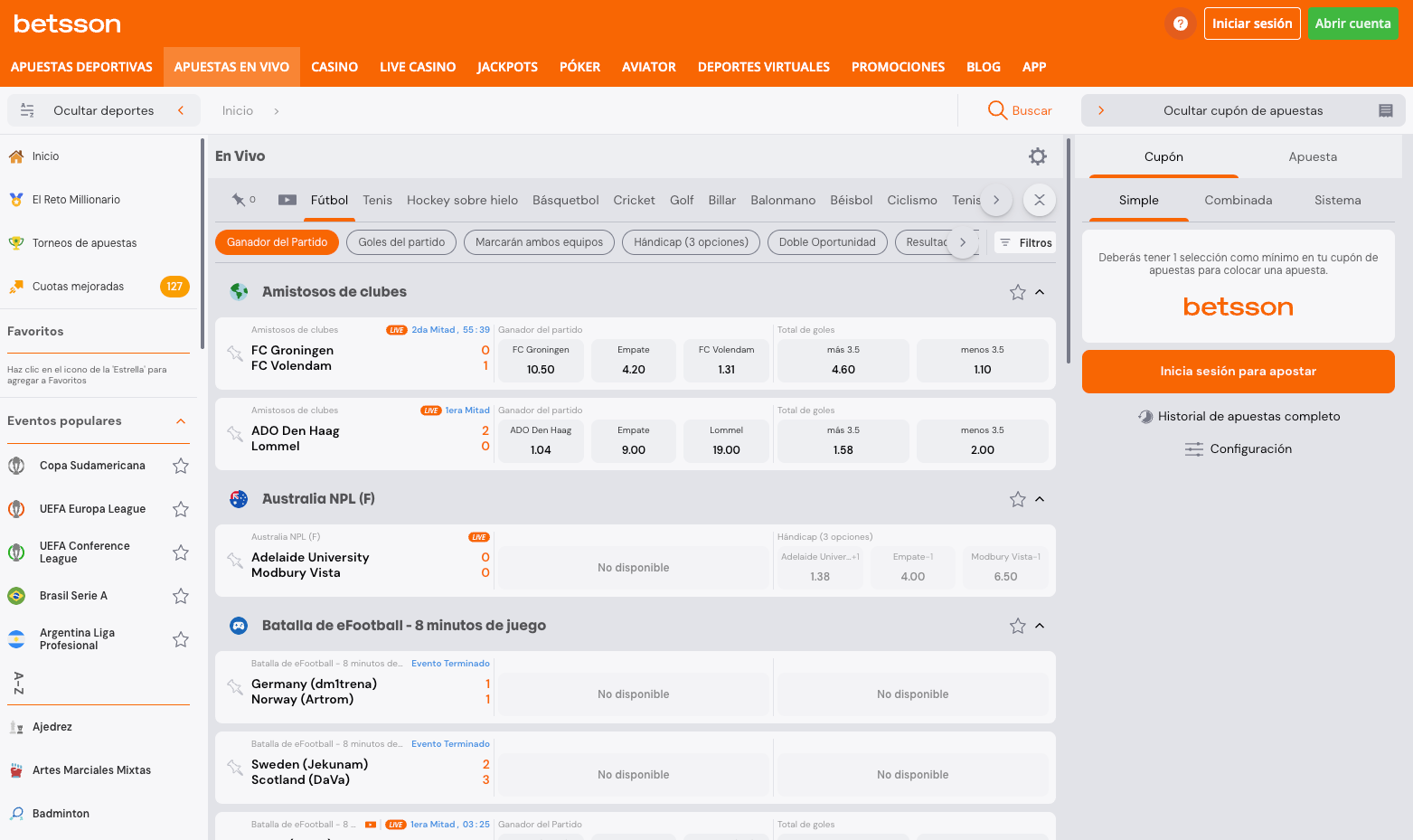 Betsson apuestas