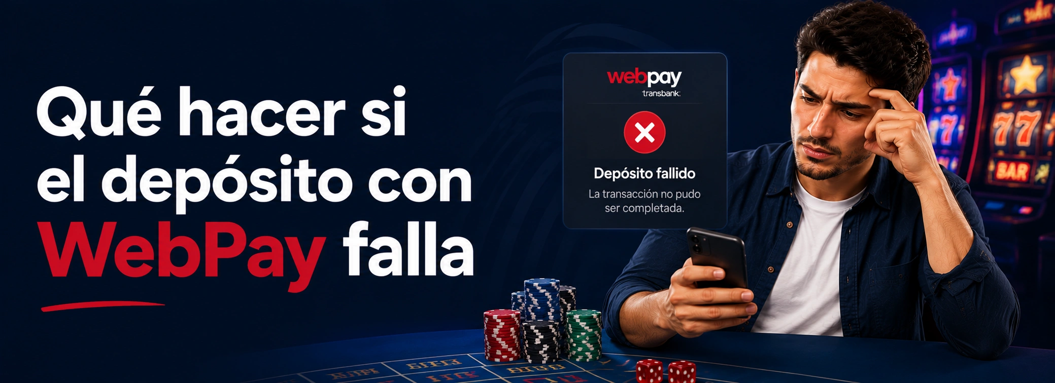 Qué hacer si el depósito con WebPay falla