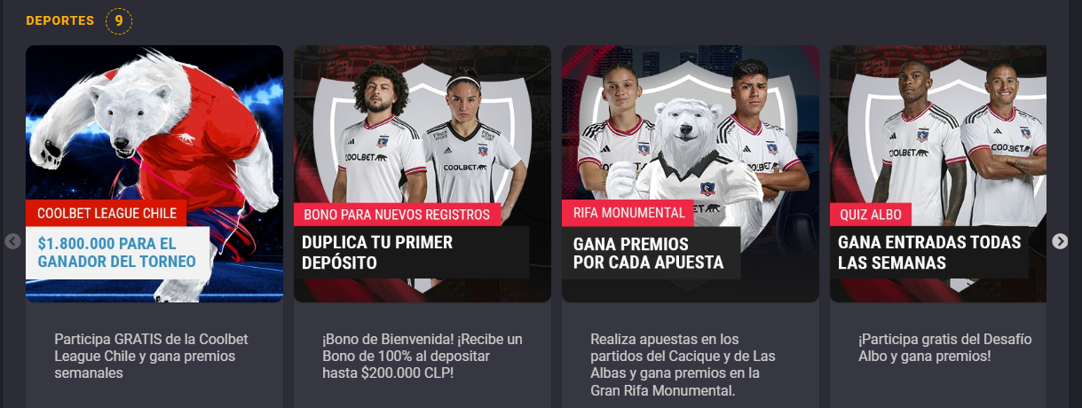 Oferta de promociones de Coolbet