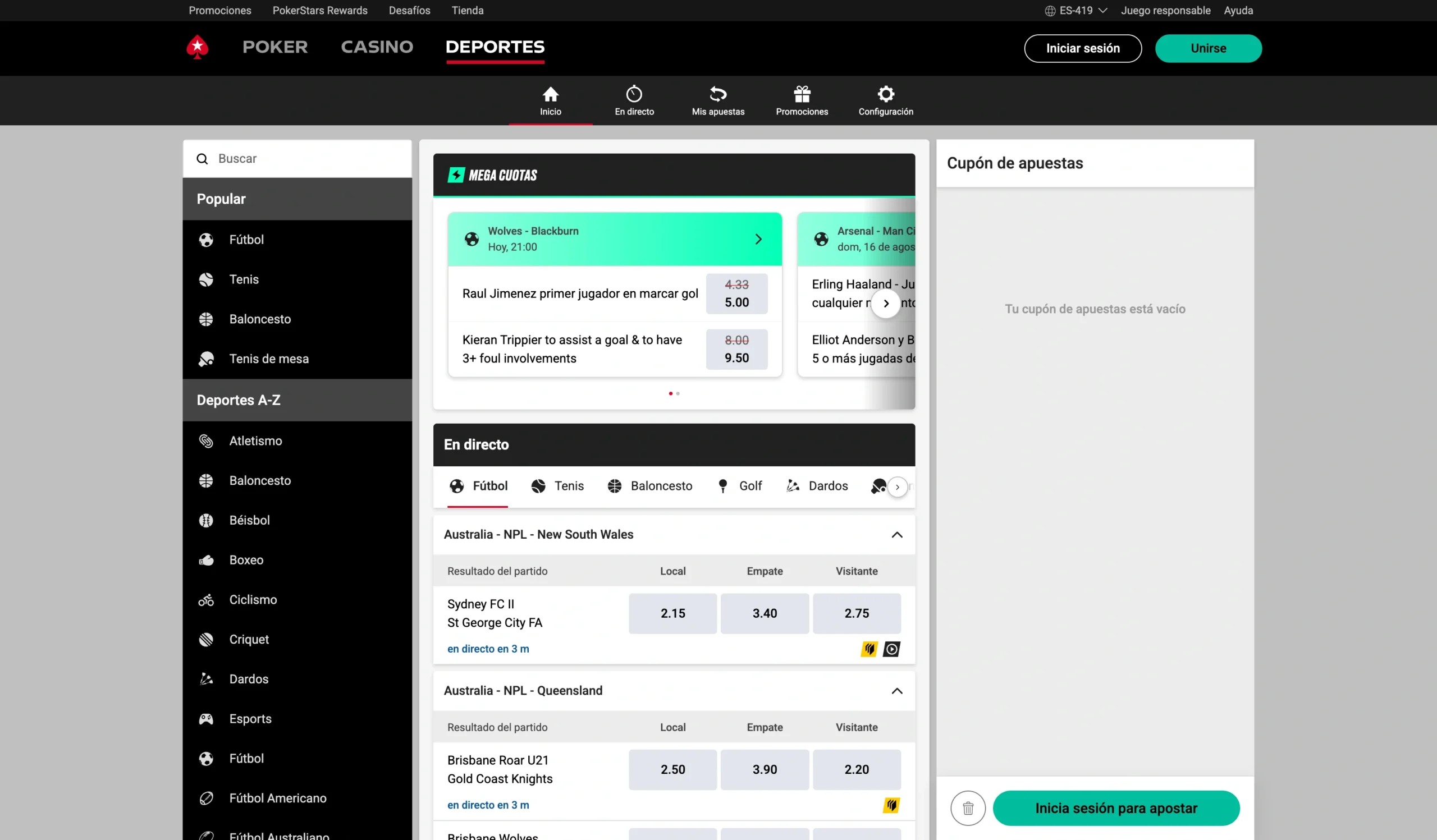 Pokerstars apuestas