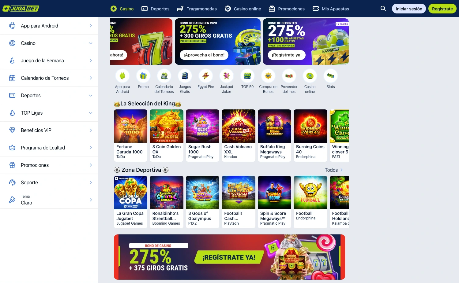 Casino online: slots, mesas y casino en vivo
