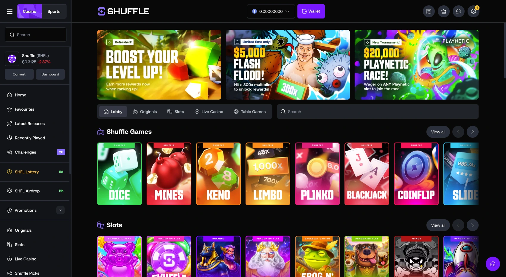 Shuffle casino