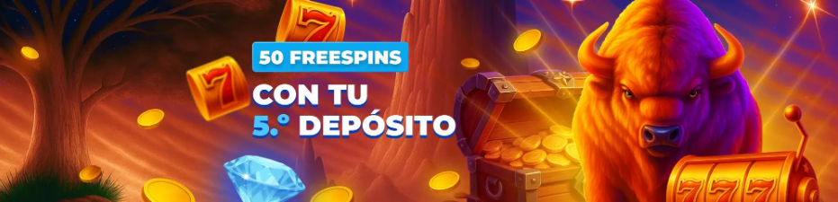 50 giros gratis con tu 5to depósito