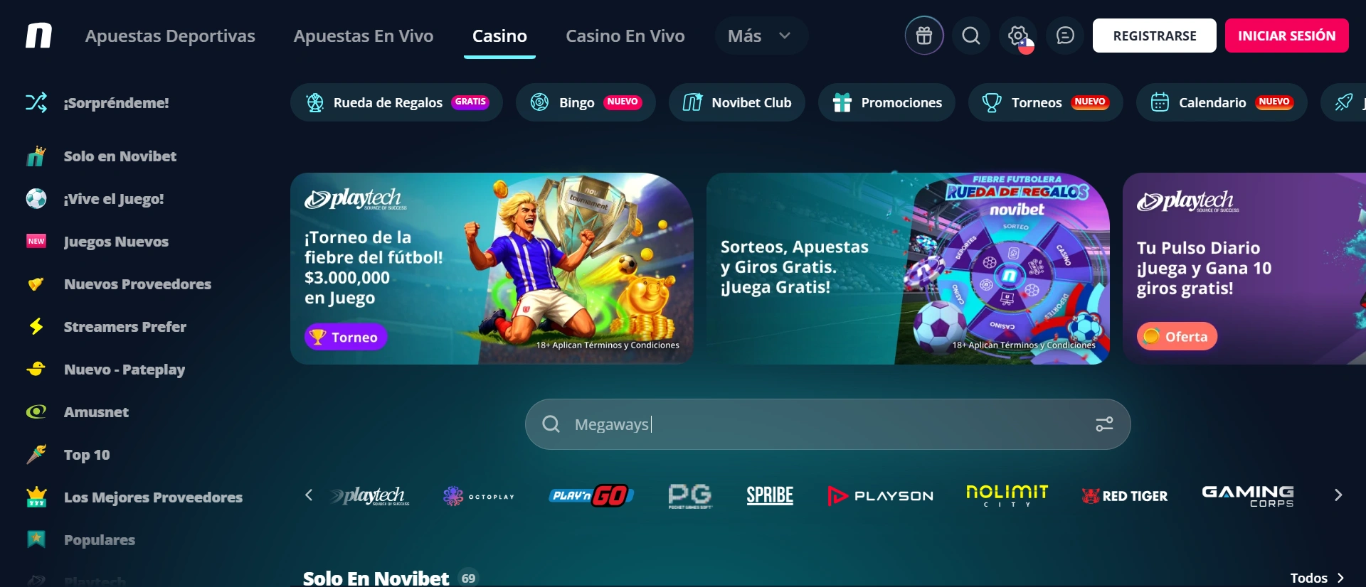Novibet - Captura de pantalla